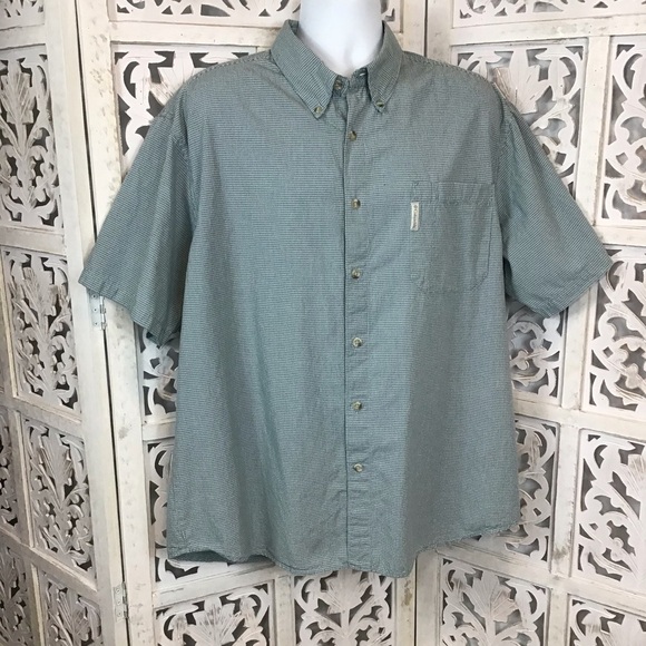 Columbia Mens Blue Plaid Short Sleeve Shirt XXL - Picture 1 of 5